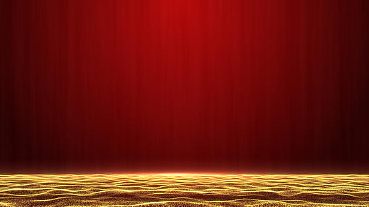 金色粒子流动红色背景视频的预览图