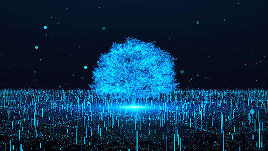 蓝色科技树背景视频的预览图