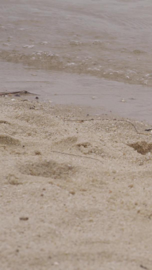 赤脚走在沙滩上实拍视频的预览图