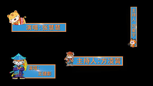 2022虎年卡通字幕条pr模板视频的预览图