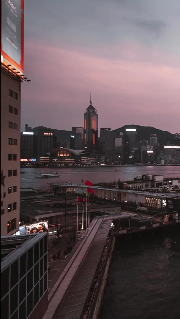 香港维多利亚港夜景延时视频的预览图