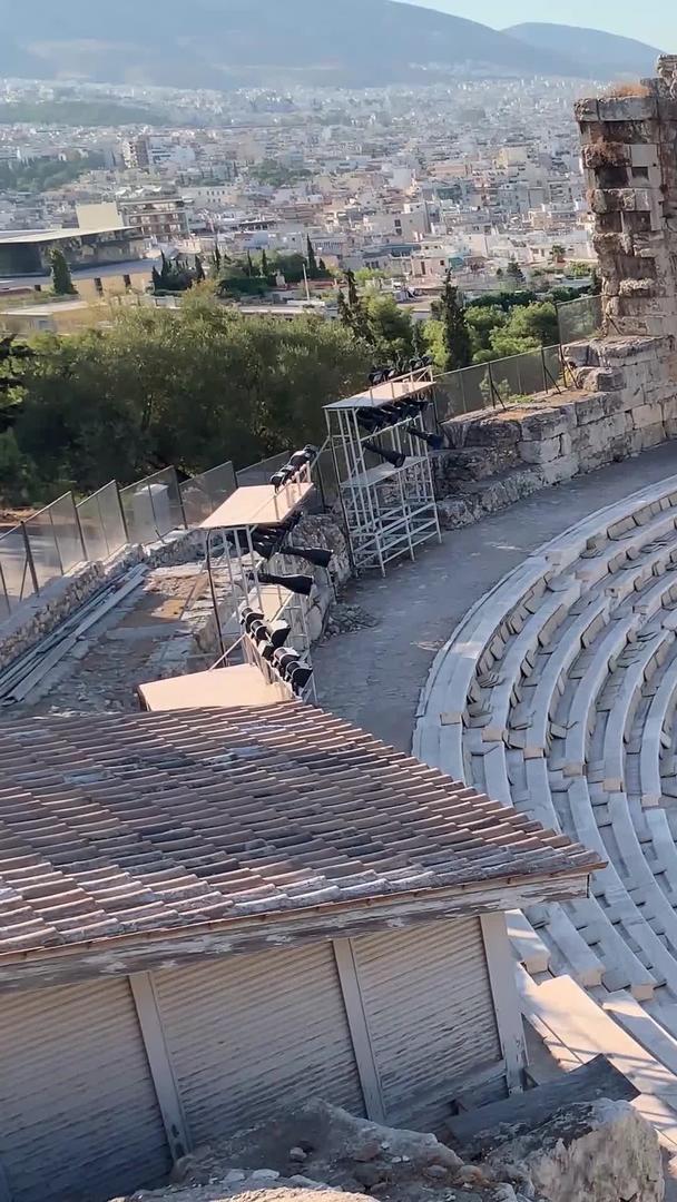 希腊雅典阿迪库斯露天剧场遗址实拍视频视频的预览图