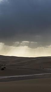 延时震撼沙漠雷雨落雨视频的预览图
