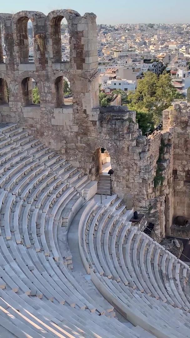 希腊雅典阿迪库斯露天剧场遗址实拍视频视频的预览图
