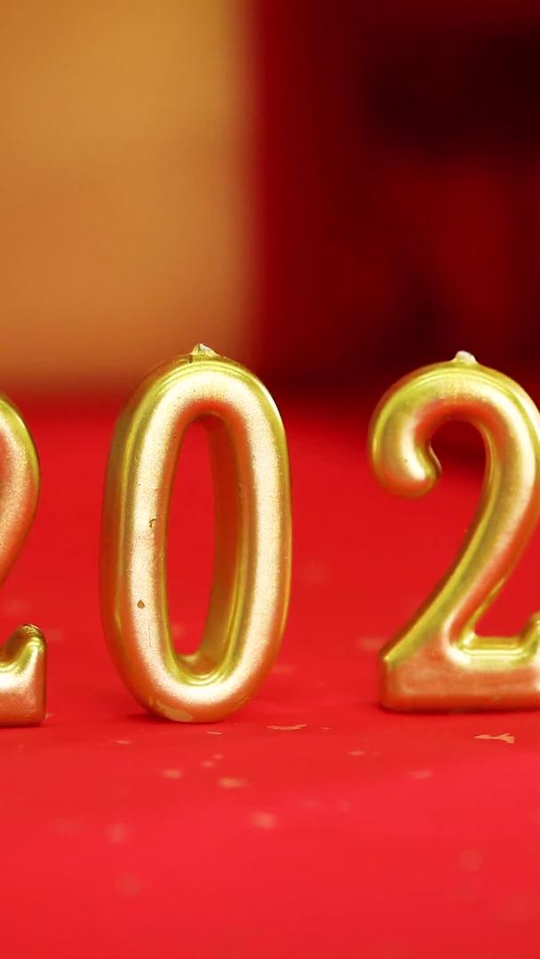 红火过年2020年新年数字蜡烛装饰视频的预览图