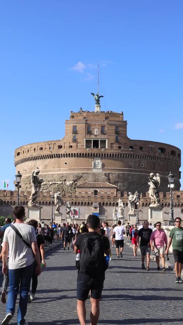 罗马著名旅游景点罗马天使城堡延时视频视频的预览图