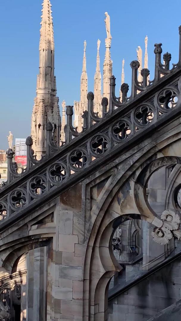 意大利米兰大教堂穹顶实拍视频视频的预览图