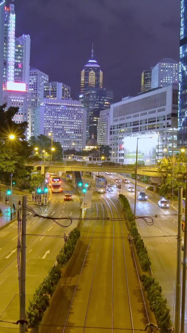 香港中环马路夜景视频的预览图