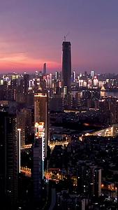航拍疫情之下的武汉都市万家灯火夜景视频的预览图