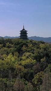 航拍杭州西湖雷峰塔视频的预览图