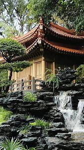 中国风古建筑亭院园林山水空镜视频的预览图