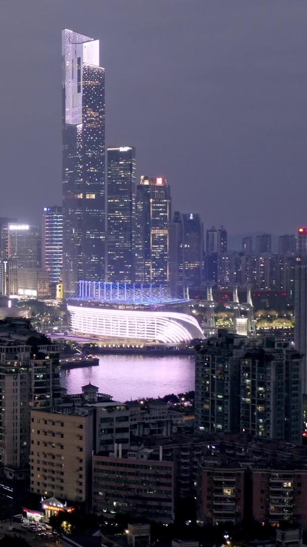 夜景航拍广州珠江新城超高清视频的预览图