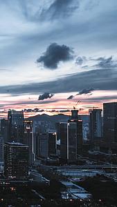 深圳城市商务区日落延时摄影视频的预览图