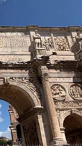 意大利罗马著名旅游景点君士坦丁凯旋门实拍视频视频的预览图
