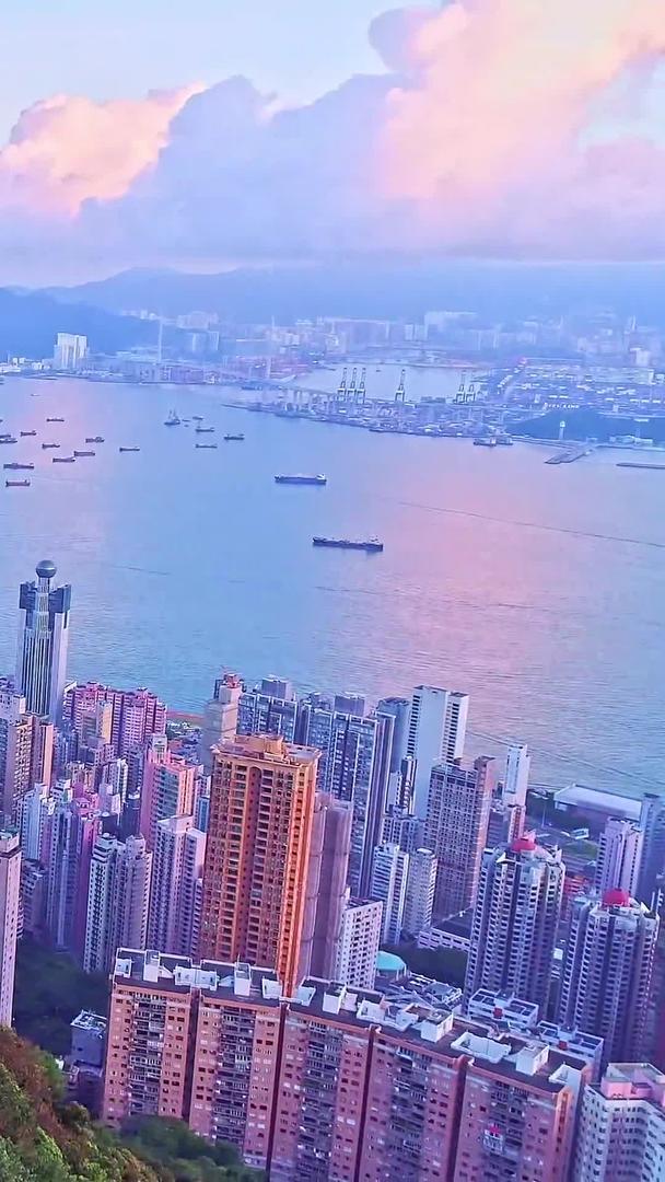 香港cbd维多利亚港湾航拍视频的预览图