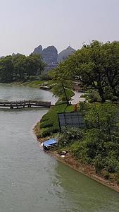 高清航拍桂林塔山风景区穿山公园江水山景田园风光视频的预览图