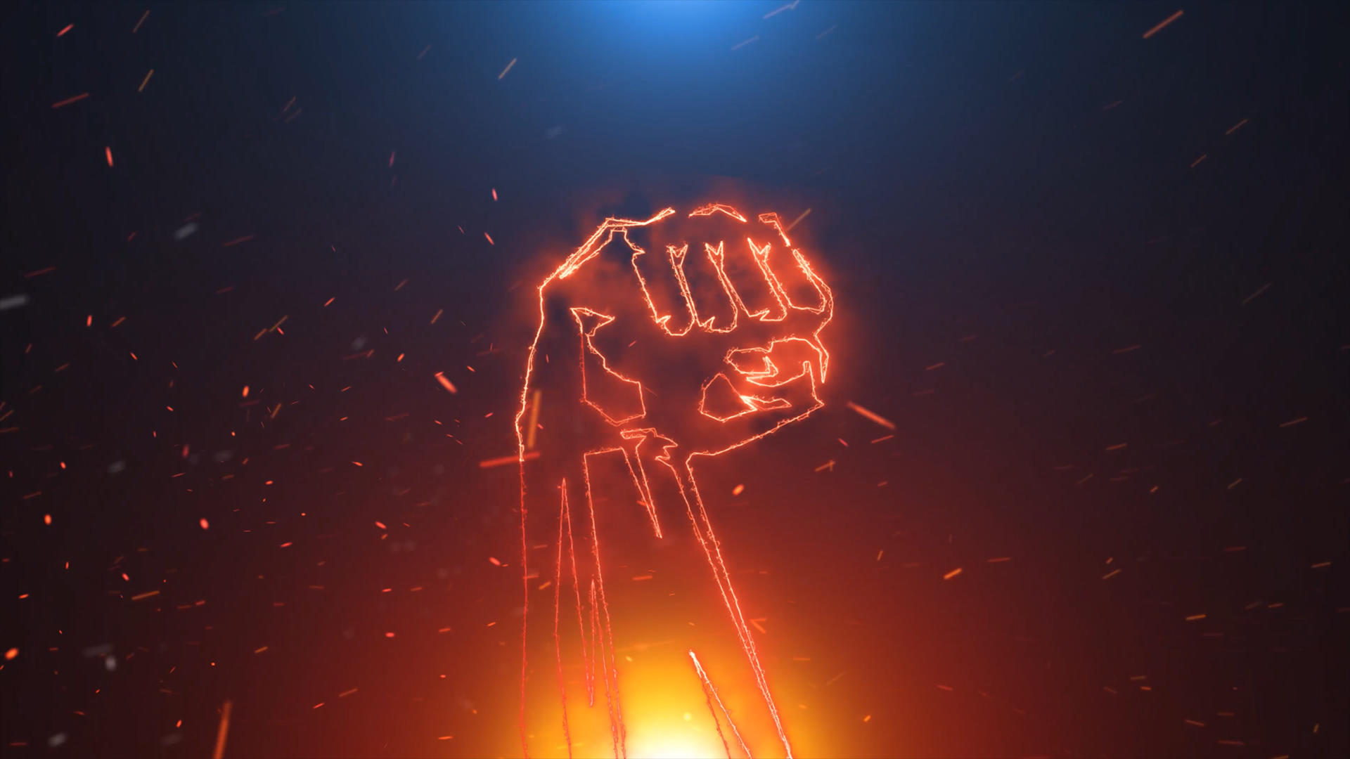 4K火焰力量拳头动画背景视频的预览图