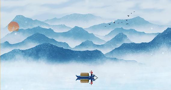 中国风山水背景动态图视频的预览图