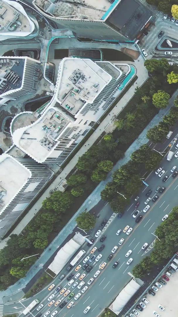 商务区高楼大厦城市道路交通素材俯拍商务区视频的预览图