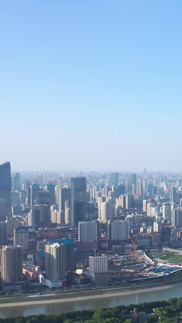 风景城市旅游武汉地标风景江景鹦鹉洲两江交汇蓝色江景素材视频的预览图