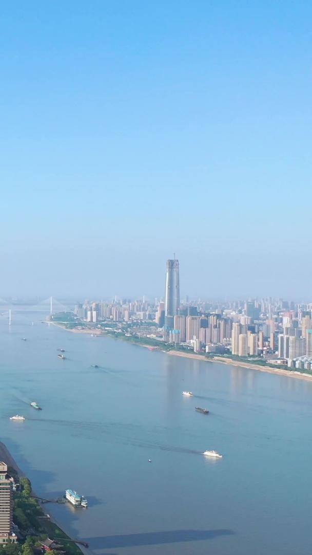风景城市旅游武汉地标风景江景鹦鹉洲两江交汇蓝色江景素材视频的预览图