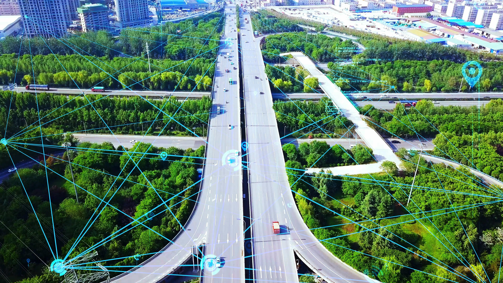 4K科技桥梁数据连线片头AE模板视频的预览图