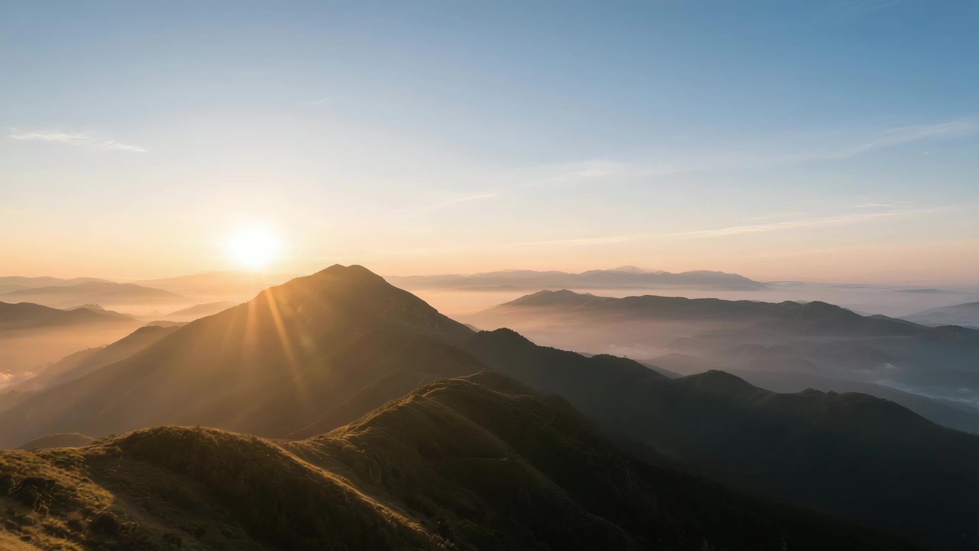 山脊山区4k日出自然景观视频的预览图