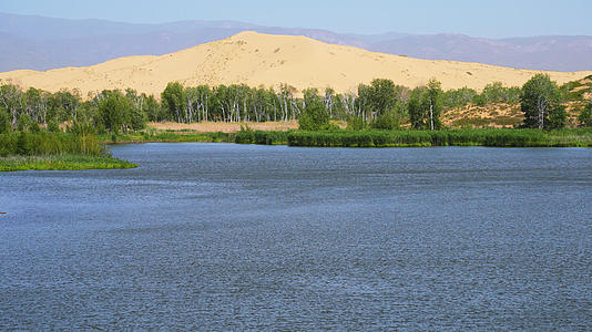 新疆哈巴河县5A级景区白沙湖自然风光4k素材视频的预览图