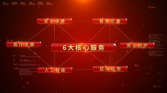 红色简洁字幕标题电线链接AE模板视频的预览图