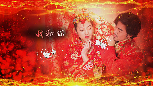 大气中国红浪漫婚礼AE模板视频的预览图