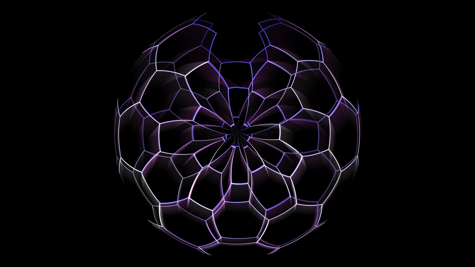 数字六边形线x滚动旋转紫色音调视频的预览图
