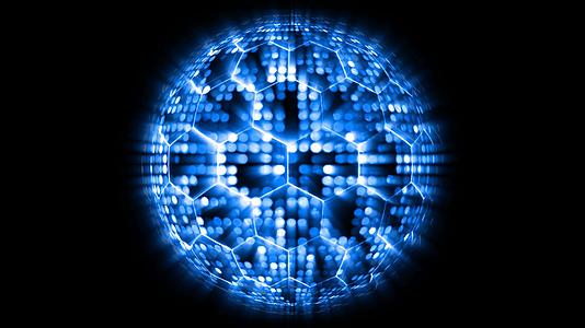 动画抽象蓝色调光球可视化波技术视频的预览图