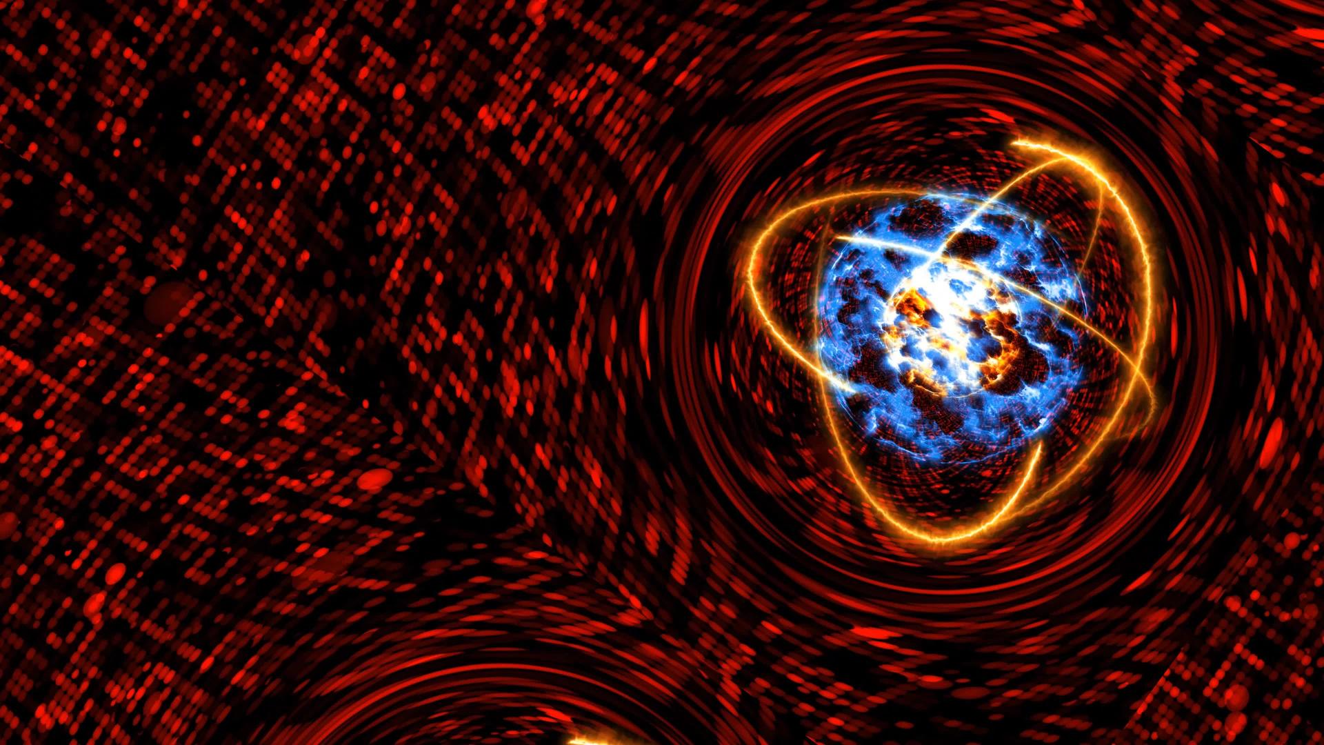 反射量子光红核和未来计算机动画抽象背景视频的预览图