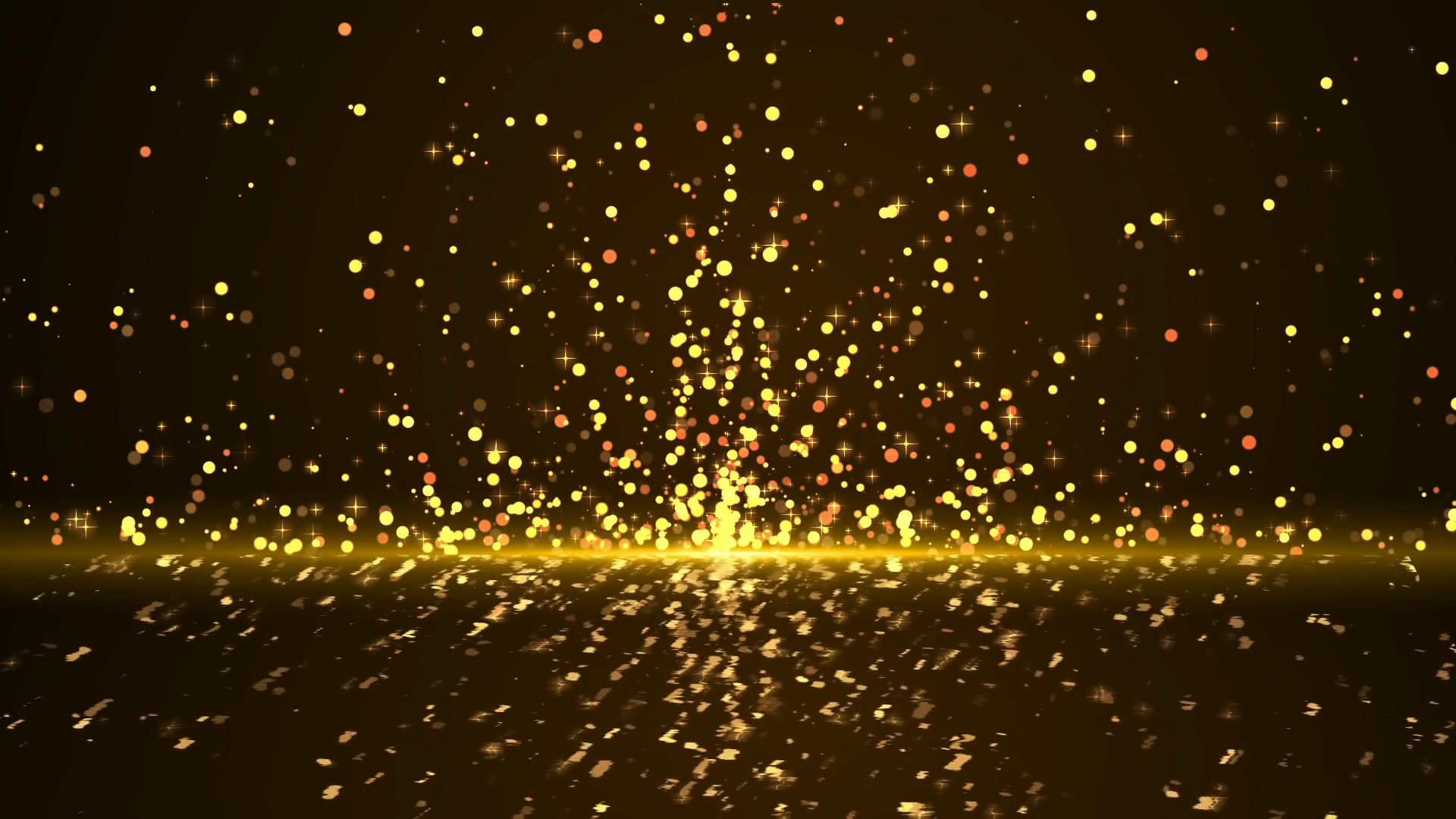 金色粒子湖面倒影4k视频的预览图