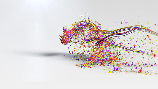 彩虹线条彩带粒子动画演绎LOGO视频的预览图