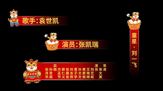 虎年字幕条pr模板视频的预览图