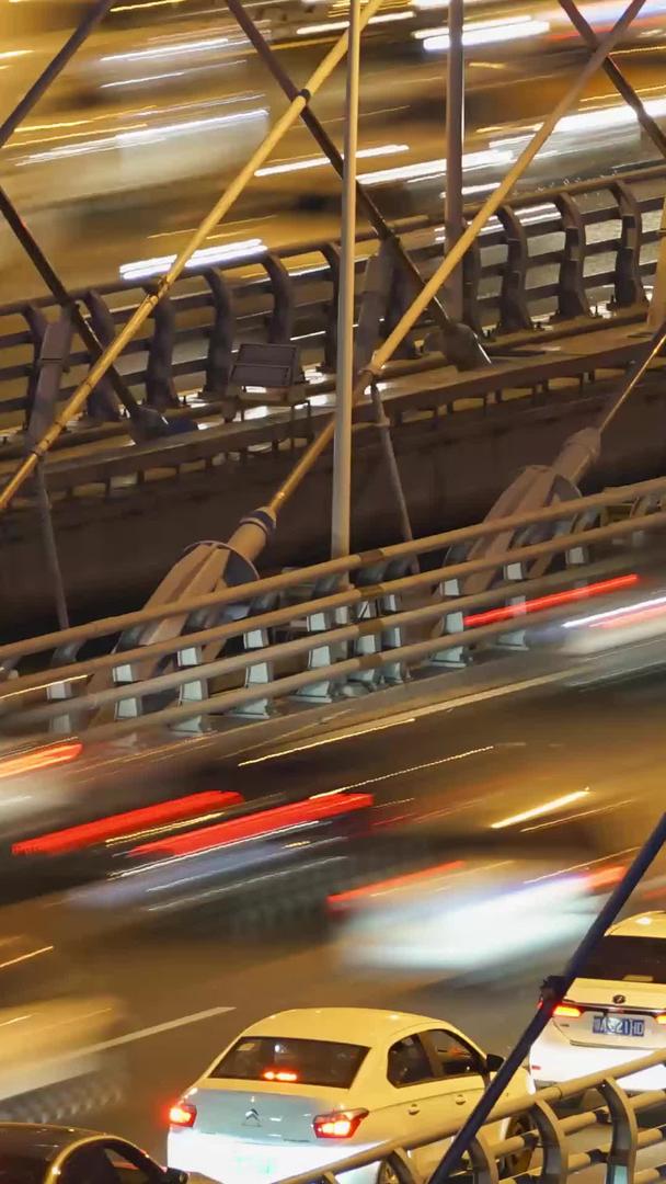 材料延时摄影城市交通道路夜景交通流量材料视频的预览图