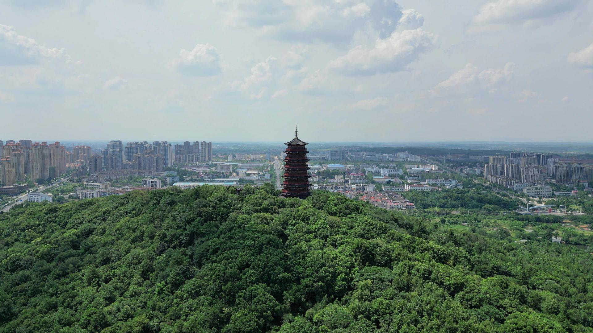 江西吉安庐陵文化生态园4A景区文星塔4K航拍视频的预览图