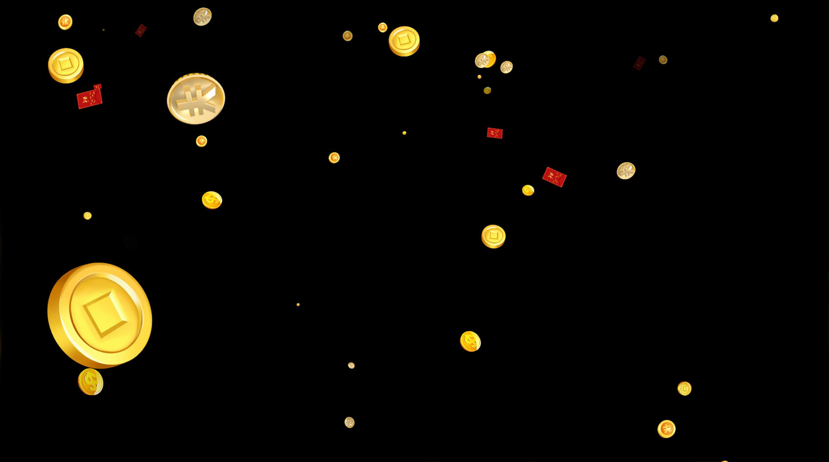金币红包下落元素带通道4k视频的预览图