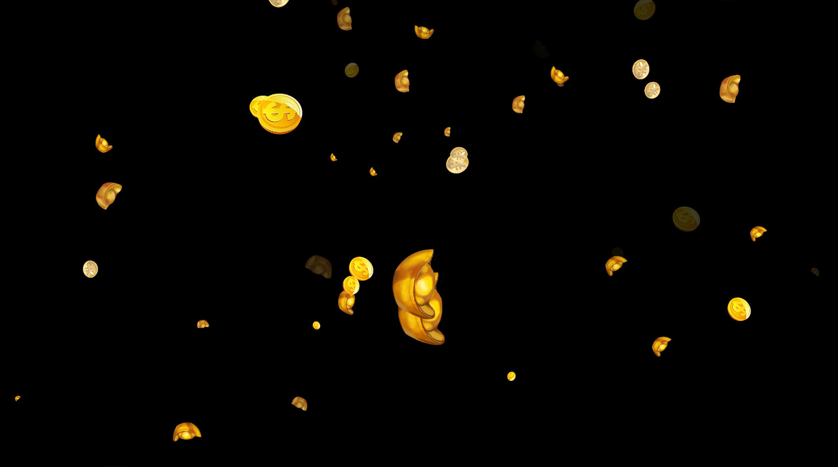 新年金元宝金币下落元素4k视频的预览图