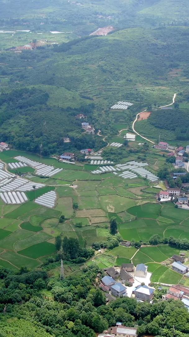 航拍山区乡村农田视频的预览图