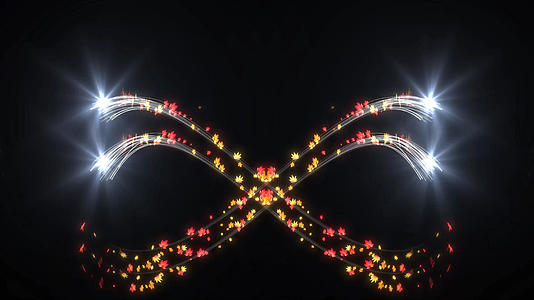 4k大气两组花瓣粒子光线转场动画带通道视频的预览图