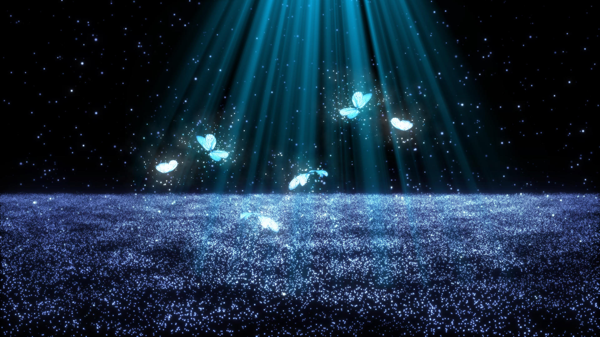 粒子光照海洋蝴蝶led背景视频视频的预览图
