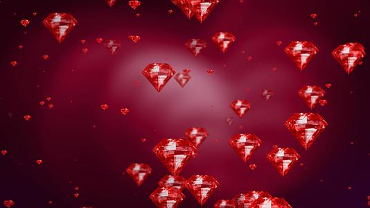 红色钻石情人节浪漫背景视频的预览图