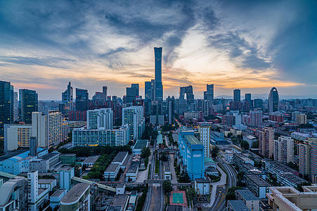 10K延时日落晚霞北京国贸中心建筑视频的预览图