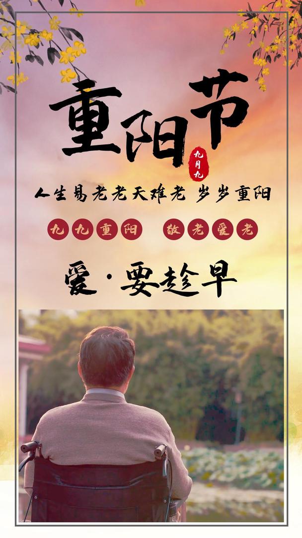 重阳节关爱老人朋友圈视频海报视频的预览图
