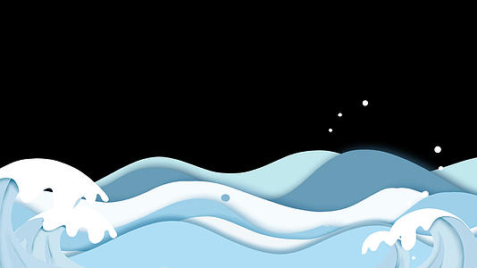 简单的卡通蓝色海洋波浪元素视频的预览图