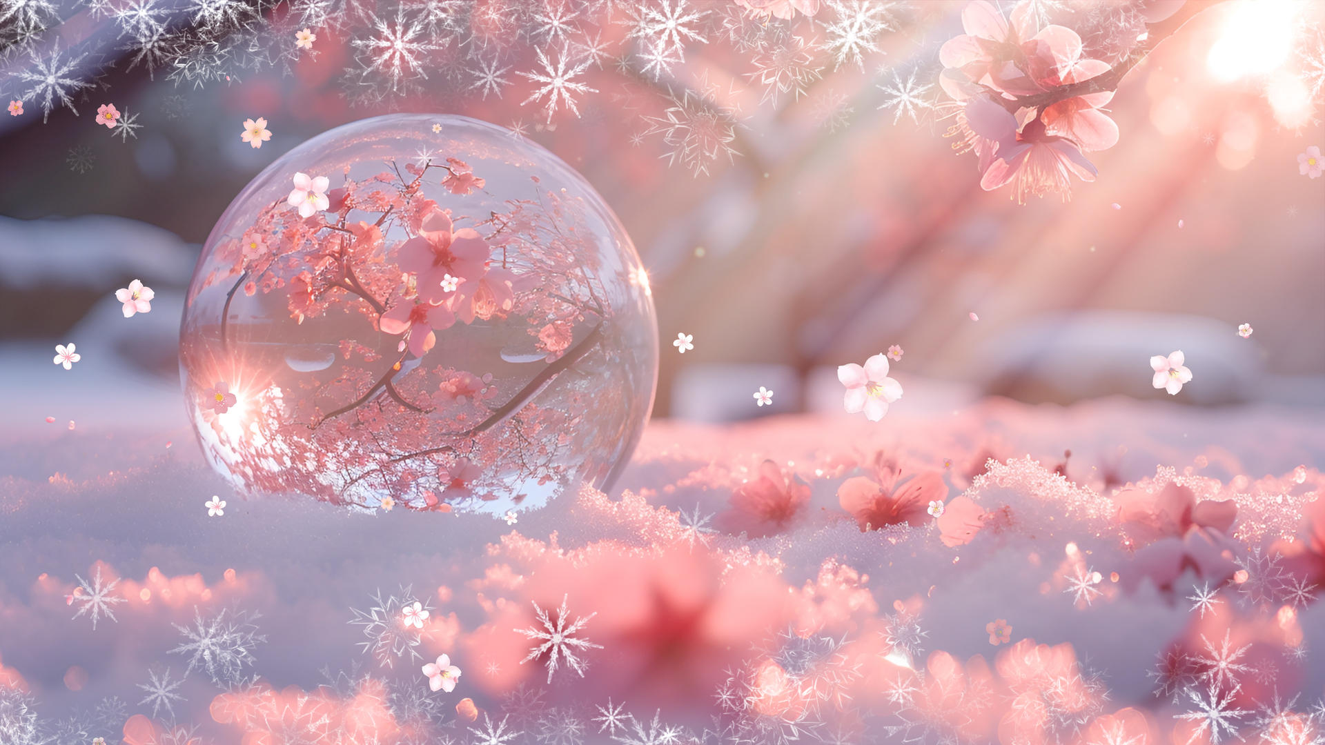 美丽梦幻樱花盛开背景视频展示视频的预览图
