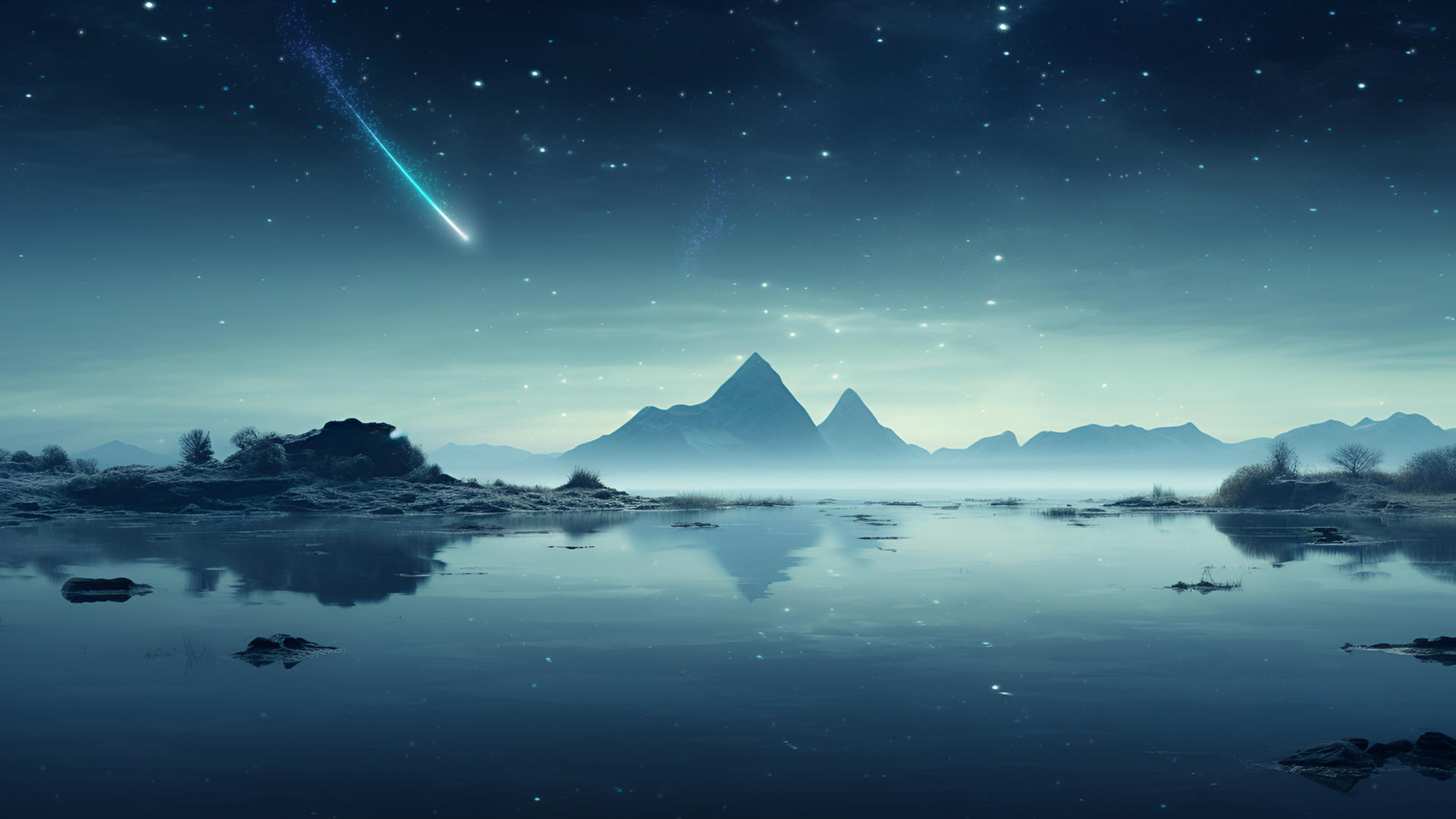 美丽的山河云海星空背景视频视频的预览图