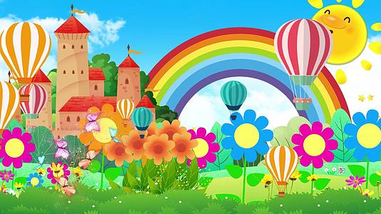 卡通儿童节城堡舞台背景视频视频的预览图